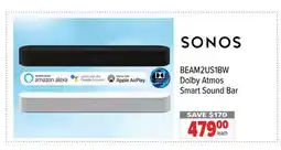 2001 Audio Video BEAM2US1BW SONOS Dolby Atmos Smart Sound Bar offer