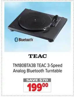 2001 Audio Video TN180BTA3B TEAC 3-Speed Analog Bluetooth Turntable offer