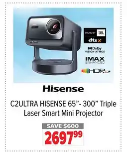 2001 Audio Video C2ULTRA HISENSE 65- 300 Triple Laser Smart Mini Projector offer