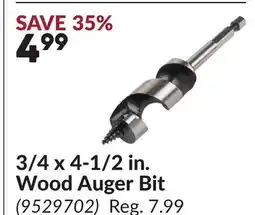 Princess Auto 3/4 x 4-1/2 in. Wood Auger Bit offer