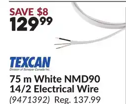 Princess Auto 75 m White NMD90 14/2 Electrical Wire offer