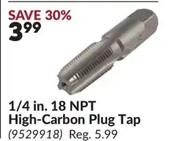 Princess Auto 1/4 in. 18 NPT High-Carbon Plug Tap offer