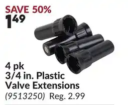 Princess Auto 4 pk 3/4 in. Plastic Valve Extensions offer