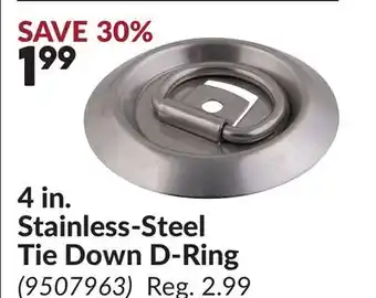 Princess Auto 4 in. Stainless-Steel Tie Down D-Ring offer