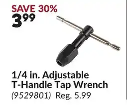 Princess Auto 1/4 in. Adjustable T-Handle Tap Wrench offer