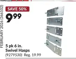 Princess Auto 5 pk 6 in. Swivel Hasps offer