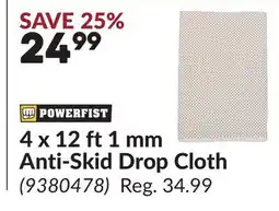 Princess Auto 4 x 12 ft 1 mm Anti-Skid Drop Cloth offer