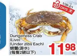 T&T Supermarket DUNGENESS CRAB, (Under 2lbs Each)) offer