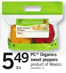 Loblaws PC Organics sweet peppers offer