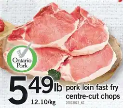 Loblaws Pork loin fast fry centre-cut chops offer