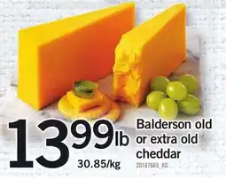Loblaws Balderson old lb or extra old cheddar offer