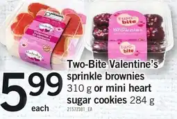 Loblaws Two-Bite Valentine's sprinkle brownies or mini heart sugar cookies offer