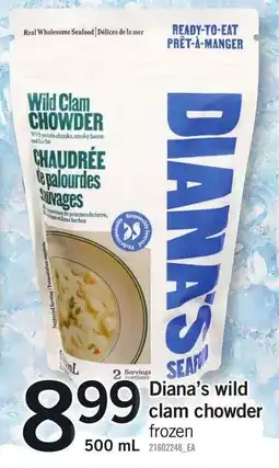 Loblaws Diana's wild clam chowder frozen offer