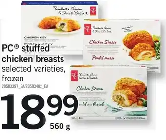 Loblaws PC stuffed chicken breasts offer