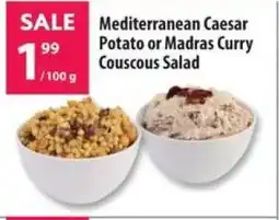 Co-op Mediterranean Caesar potato or madras curry couscous salad offer