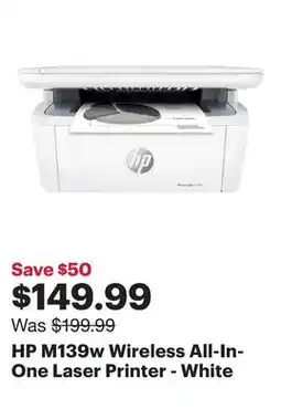 Best Buy HP M139w Wireless All-In-One Laser Printer - White offer