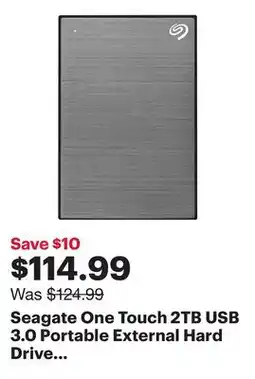 Best Buy Seagate One Touch 2TB USB 3.0 Portable External Hard Drive (STKY2000404) - Space Grey offer