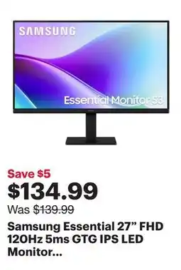 Best Buy Samsung Essential 27 FHD 120Hz 5ms GTG IPS LED Monitor (LS27F320GANXZA) - Black offer