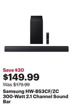 Best Buy Samsung HW-B53CF/ZC 300-Watt 2.1 Channel Sound Bar offer