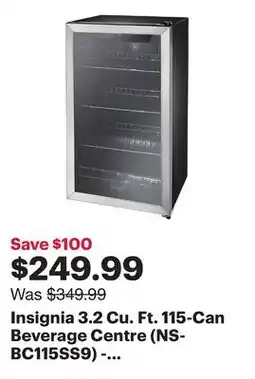 Best Buy Insignia 3.2 Cu. Ft. 115-Can Beverage Centre (NS-BC115SS9) - Stainless Steel - Only at Best Buy offer