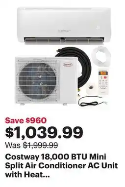 Best Buy Costway 18,000 BTU Mini Split Air Conditioner AC Unit with Heat Pump & Remote Control offer
