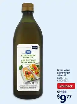 Walmart Great Value Extra Virgin olive oil offer
