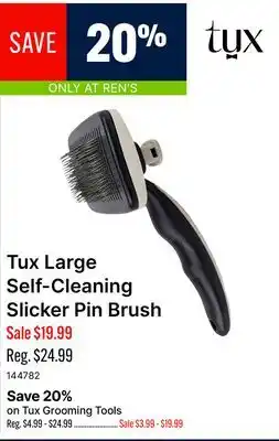 Ren’s Pets Depot Tux Large Self-Cleaning Slicker Pin Brush offer