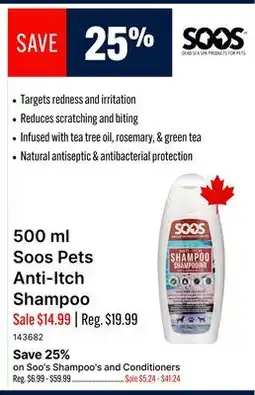 Ren’s Pets Depot 500 ml Soos Pets Anti-Itch Shampoo offer