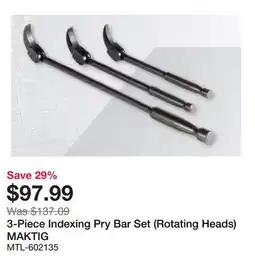 Bumper to Bumper 3-Piece Indexing Pry Bar Set (Rotating Heads) offer