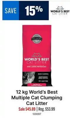 Ren’s Pets Depot 12 kg World's Best Multiple Cat Clumping Cat Litter offer