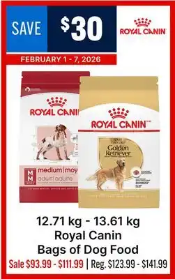 Ren’s Pets Depot 12.71 kg - 13.61 kg Royal Canin Bags of Dog Food offer