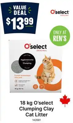 Ren’s Pets Depot 18 kg O'select Clumping Clay Cat Litter offer