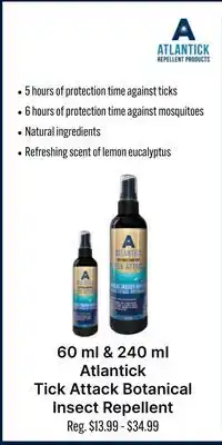 Ren’s Pets Depot 60 ml & 240 ml Atlantick Tick Attack Botanical Insect Repellent offer