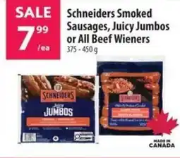 Co-op Schneiders Smoked Sausages, Juicy Jumbos or All Beef Wieners offer