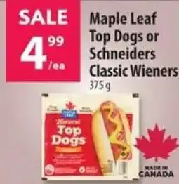 Co-op Maple Leaf Top Dogs or Schneiders Classic Wieners offer