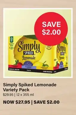 LCBO Simply Spiked Lemonade Variety Pack offer