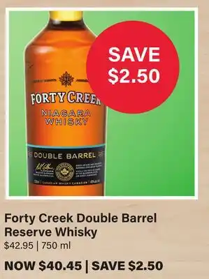 LCBO Forty Creek Double Barrel Reserve Whisky offer