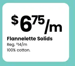 Fabricland Flannelette Solids offer