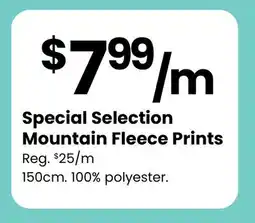 Fabricland Special Selection Mountain Fleece Prints offer