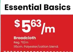 Fabricland Essential Basics Broadcloth offer