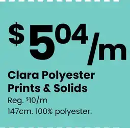 Fabricland Clara Polyester Prints & Solids offer