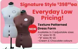 Fabricland Texture Patterned Dress Form offer