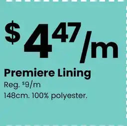 Fabricland Premiere Lining offer