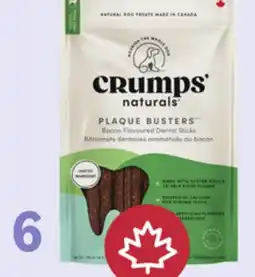 Petvalu Crumps' Naturals Plaque Busters Bacon Flavoured Dental Sticks Dog Treats offer