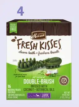 Petvalu Merrick Fresh Kisses Double-Brush Coconut & Botanical Oils Large Breed Dog Treats offer