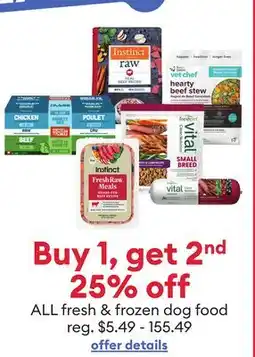 Petsmart Buy 1, get 2nd 25% off ALL fresh & frozen dog food offer