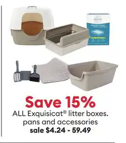 Petsmart Save 15% ALL Exquisicat litter boxes, pans and accessories offer