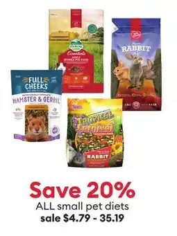 Petsmart Save 20% ALL small pet diets offer
