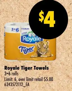 Wholesale Club TIGER TOWELS, 3=6 rolls offer