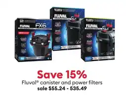 Petsmart Save 15% Fluval canister and power filters offer